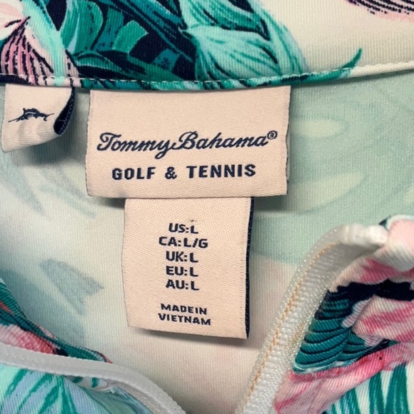 Tommy Bahama Golf & Tennis Tropical Print Athletic Long Sleeve Dress L - Picture 2 of 3
